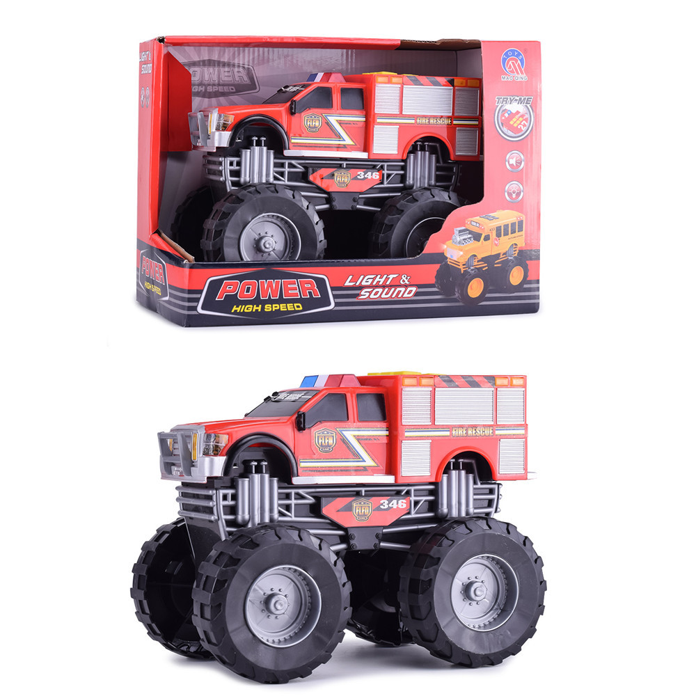 厂家直销儿童电动玩具车闪光音乐仿真车模型警车防爆车消防车玩具