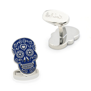 Creative Famous Brand with logo French Cufflinks cufflinks Men's Gift Pure Copper Flower Skull Cufflinks