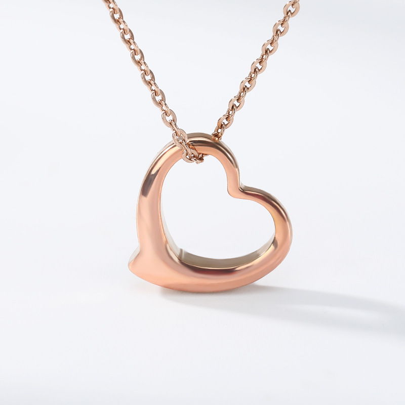 1 Piece Quantity Wedding, Travel Occasion PVD Coated Real Gold Plated Heart Stainless Steel Fashion Waterproof Non Tarnish 304 Stainless Steel Lobster Trigger Clasp Closure Necklace