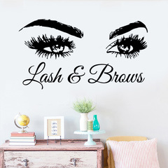Cross-border new beauty eyes pattern carved vinyl wall stickers for bedroom and living room removable KS461