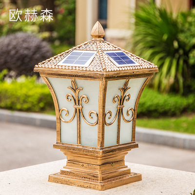 European style Style Headlight Courtyard villa Residential quarters Park Pillar Light gate Wall lights outdoors Scenery lighting