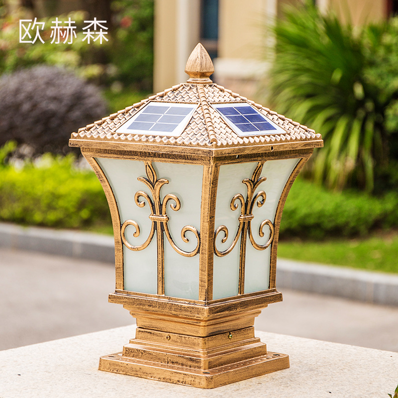 European style Style Headlight Courtyard villa Residential quarters Park Pillar Light gate Wall lights outdoors Scenery lighting