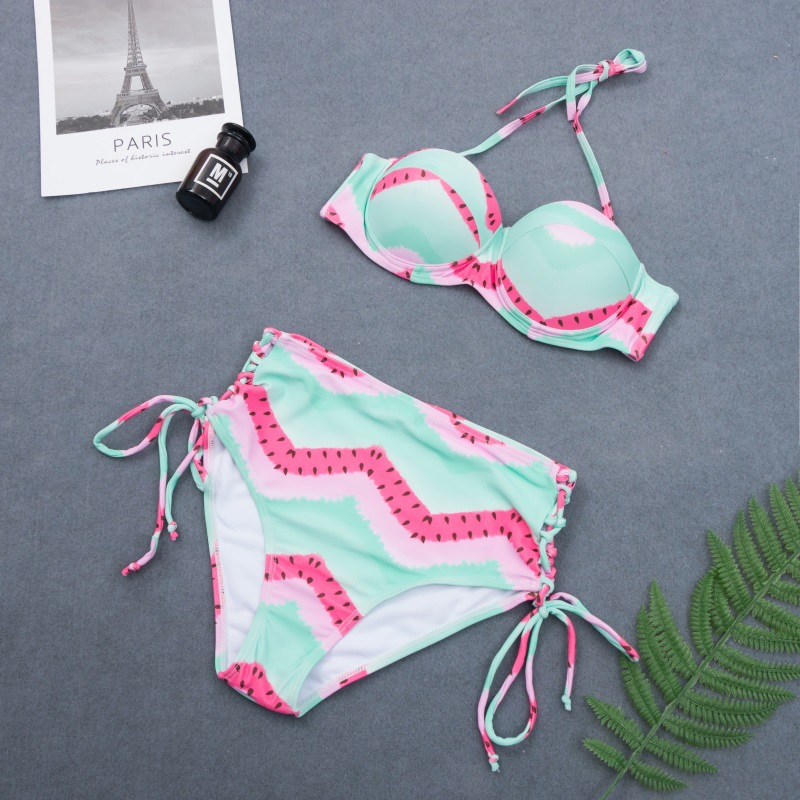 new print bikini multi-rope swimwear  NSHL33554