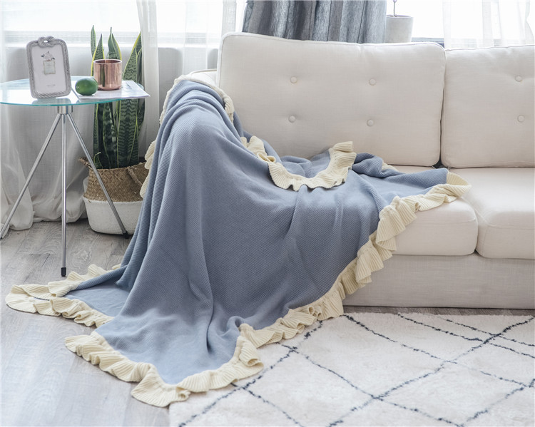 Lehká luxusní severská jednoduchá celobavlněná černá keprová deka do hotelové ložnice, vlněná deka, povlečení_voghion.com