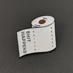 懷琅 歐美 速賣通WISH 字母 創意捲紙廁紙滴油胸針徽章飾品