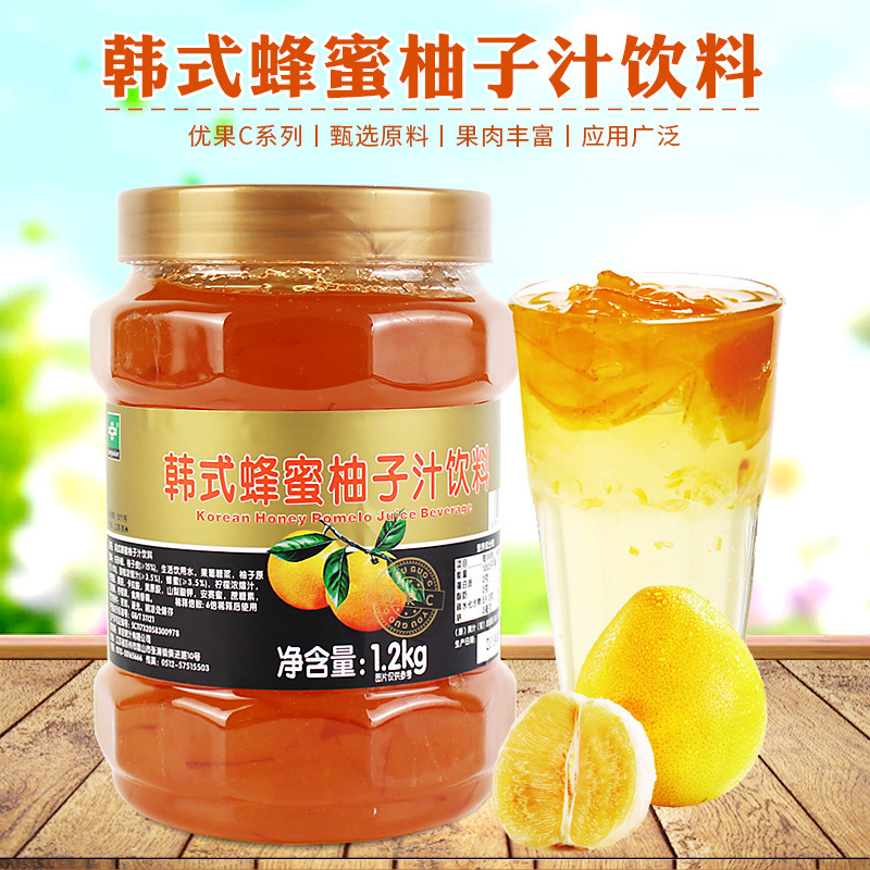 Fresh Korean style honey grapefruit tea flavor drink fruit tea excellent fruit c flower and fruit tea Korean style grapefruit tea 1.2kg