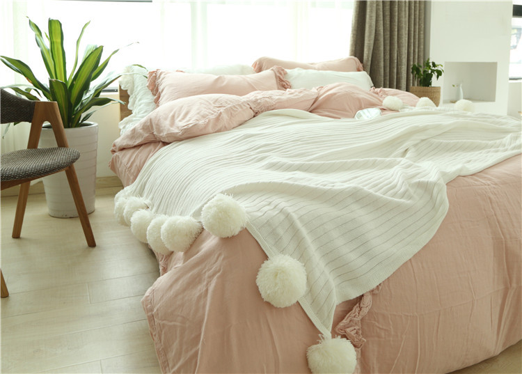 Lehká luxusní severská jednoduchá celobavlněná černá keprová deka do hotelové ložnice, vlněná deka, povlečení_voghion.com