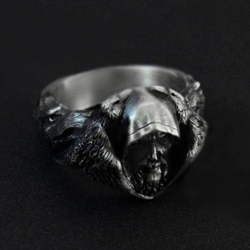 1 Piece Retro Human Face Alloy Plating Menu0027S Rings