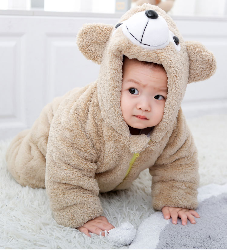 达菲熊婴儿动物连体衣