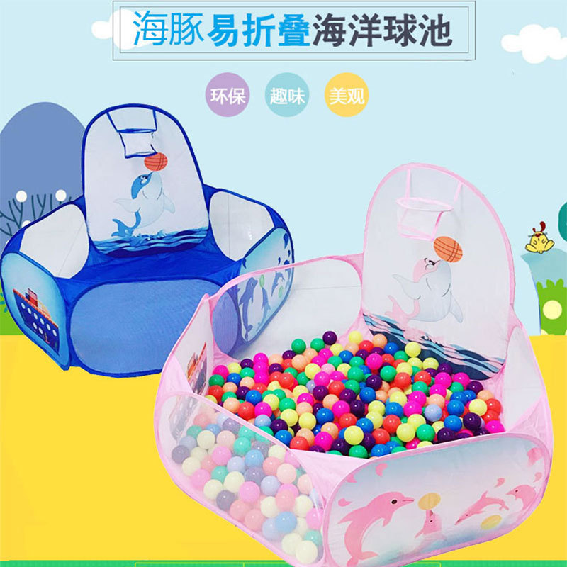 wholesale Cartoon animals 1.2M Shoot a basket children Ocean ball pool Shoot a basket Dolphin fold Storage Bobo Ball pool