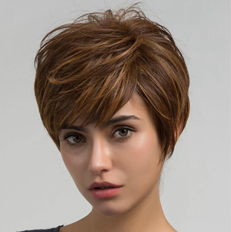 Women's Simple Style Casual Home High Temperature Wire Side Fringe Short Straight Hair Wigs display picture 3