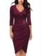 2019 autumn and winter New Amazon Europe and the United States explosion seven sleeve V-neck office dinner party dress