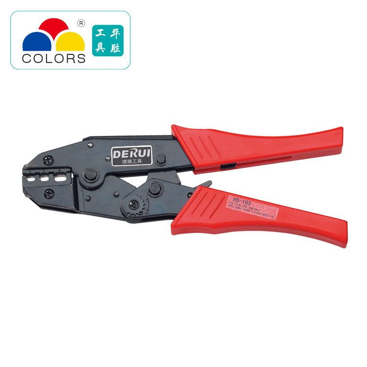 华胜工具HS-103 9"棘轮式压线钳(欧洲型)预绝缘端子压接钳