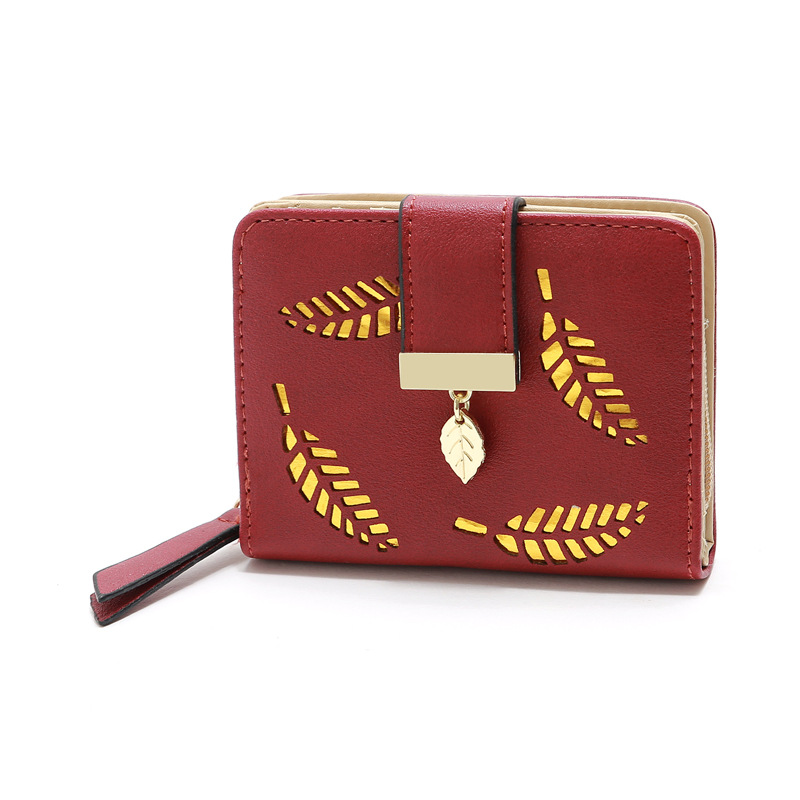 Cartera Coreana De Dos Hojas Con Flores Huecas display picture 15