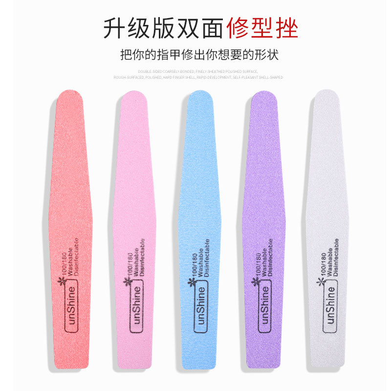 指甲海綿搓菱形雙面打磨海綿挫光療甲磨指甲砂條美甲修形工具锉條