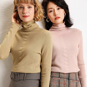 Creative women’s sweater curling pile neck elastic bottoming sweater new wool knitwear women’s autumn and winter 2019