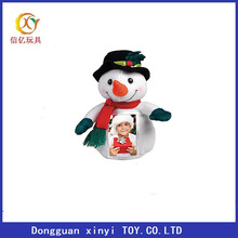 圣诞节系列戴围巾穿衣 雪人毛绒相框 照相馆活动宣传礼品可定logo