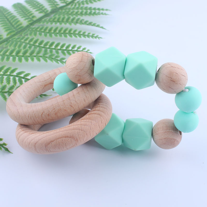 Bebé haya mordedor pulsera materna e infantil suministros silicona teether palo Amazon Comercio exterior popular bebé mordedor