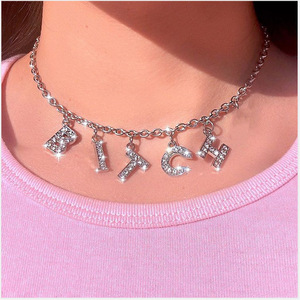 Custom letter personality Necklace for women girls jewelry custom letter stage performance photos shooting anchor necklace letter pendant set choker 