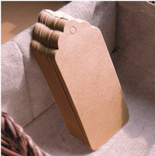 Retro style DIY blank graffitiable kraft paper hanging tag/long hanging tag/label/tag wholesale