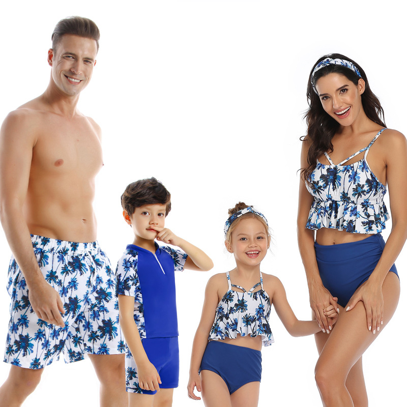 print high-waist beach shorts parent-child father-son swimsuit  NSHYU121330