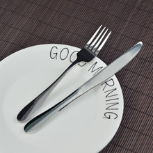 不锈钢牛排刀叉 加厚甜品刀叉 西餐餐具套装 刀叉两件套 可加Logo