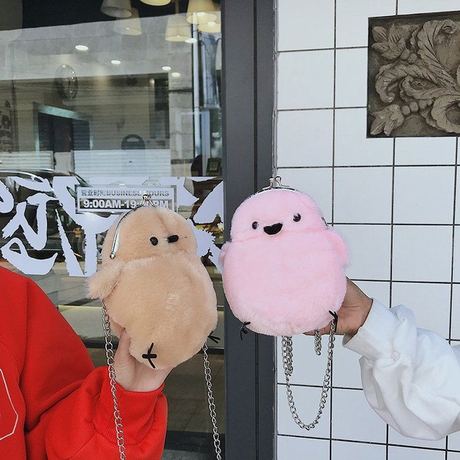 Bán buôn xuyên biên giới 2019 nữ mới phiên bản Hàn Quốc của chuỗi hoạt hình gà dễ thương sang trọng Ví tiền trẻ em