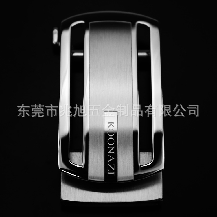 304 Stainless steel Belt buckle high-grade Pure Steel STEEL business affairs leisure time belt No teeth Automatic deduction Spring
