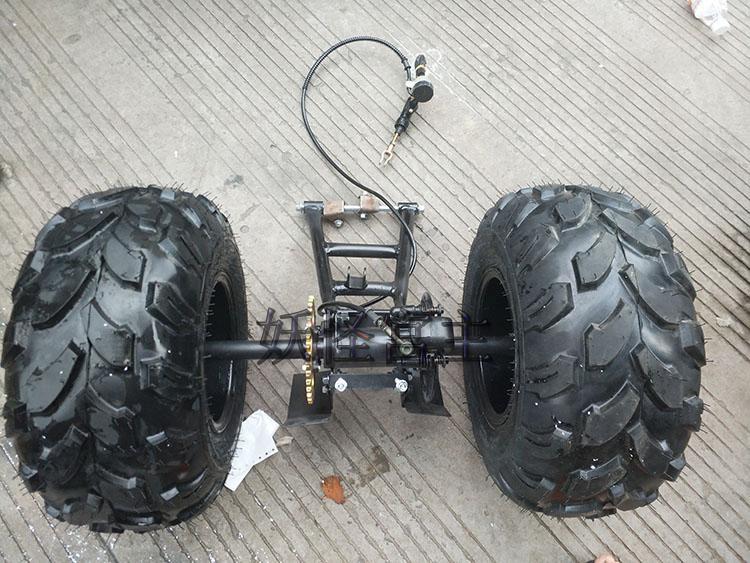 DIY four-wheel ATV modification accessories two-wheel modification three-wheel motorcycle rear axle assembly with brake 8-inch aluminum wheel