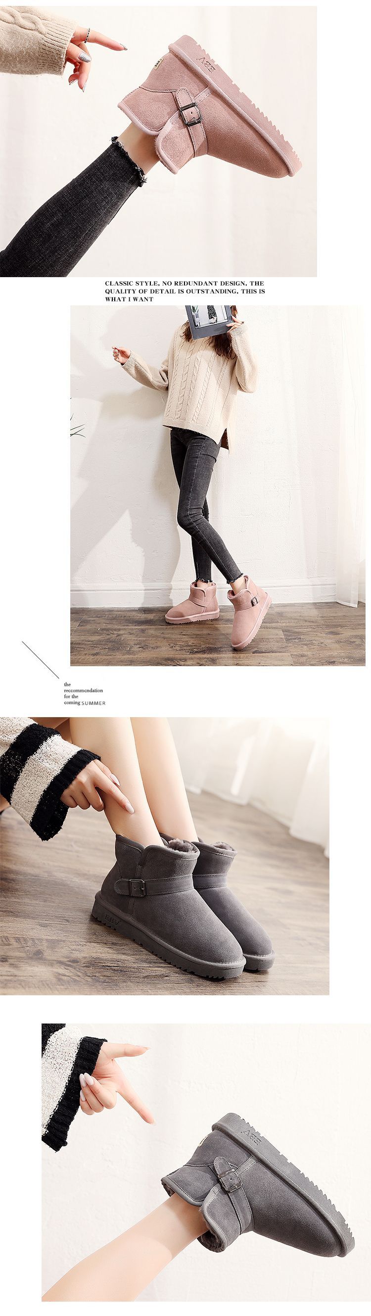 Warm Women's Snow Boots With Fur Lining And Non-slip Sole_voghion.com