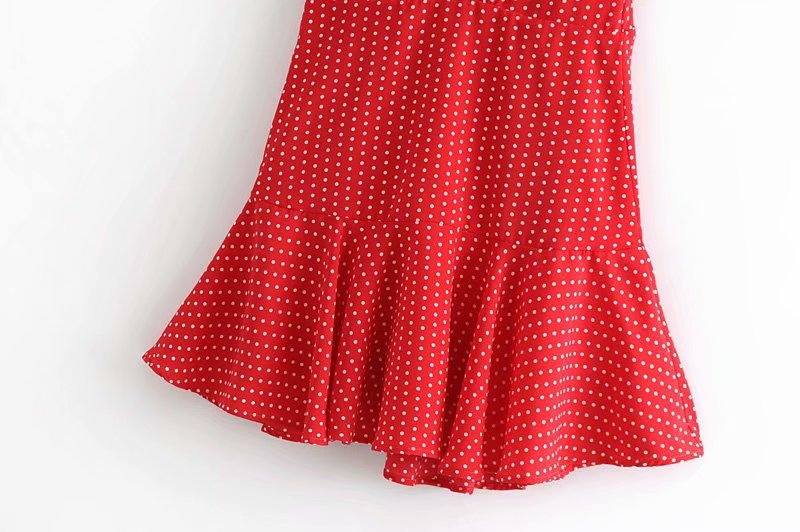 Polyester Vintageskirt(red-S) NHDS0695-red-S