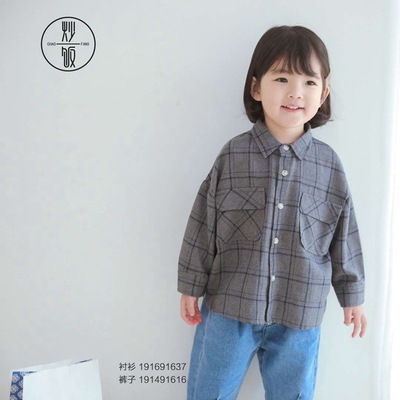 Girls shirt 2019 spring clothes new pattern Korean Edition pure cotton lattice shirt children Children jacket Chao Tong wholesale