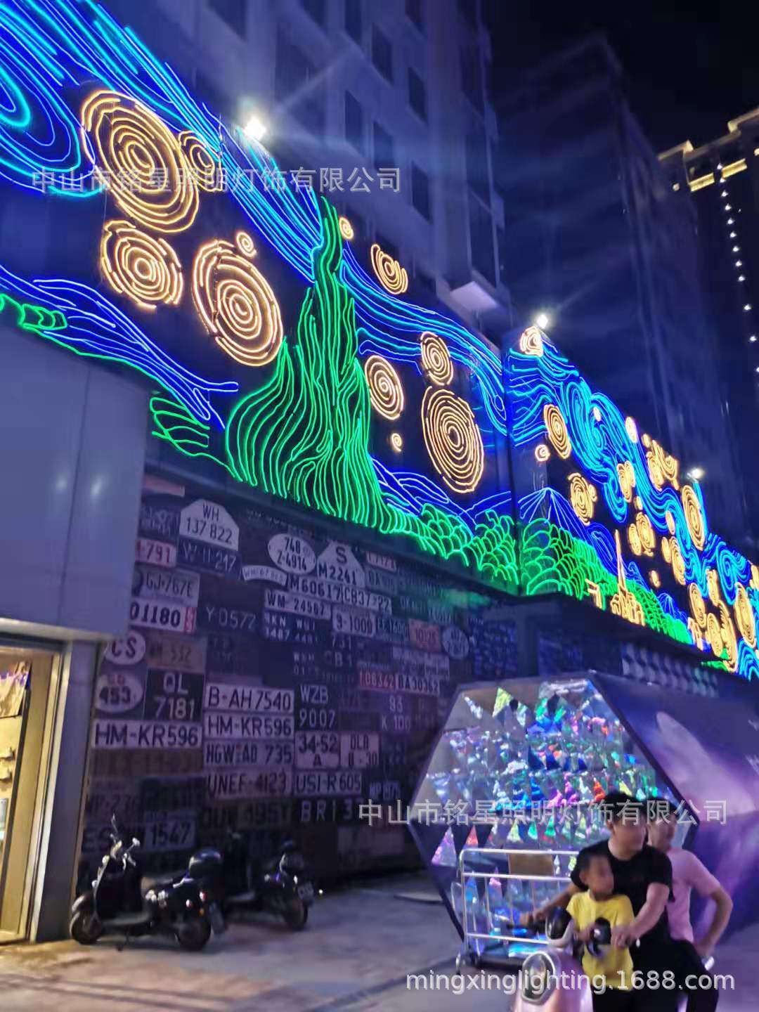 外墙灯光亮化专业工厂制作墙体LED灯饰画美陈设计制作安装落地厂-阿里巴巴