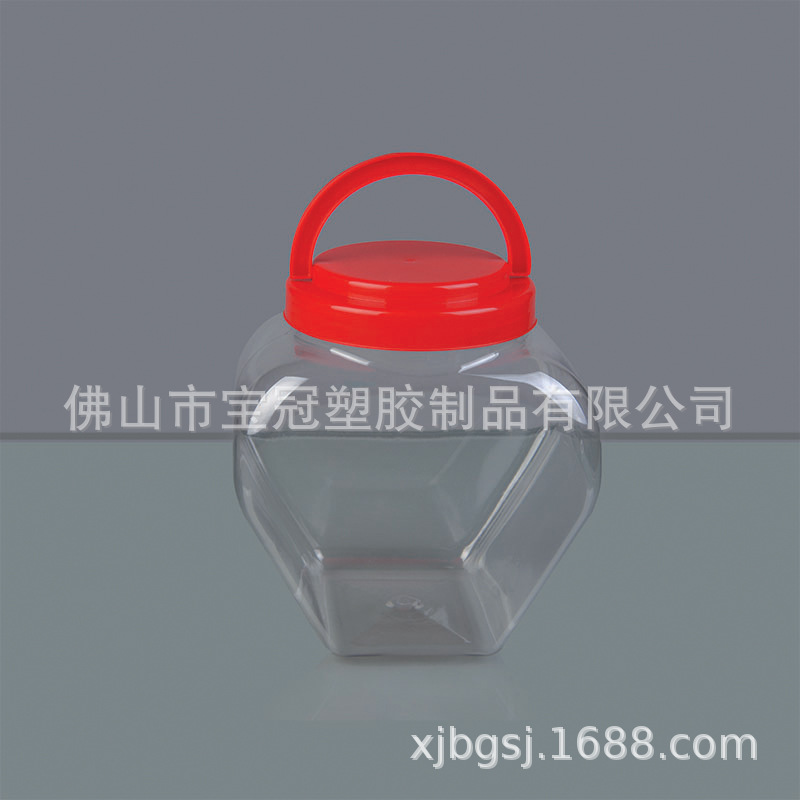 【T067】厂家直供2.8L透明心形瓶 塑料瓶 透明U盘包装罐 玩具瓶