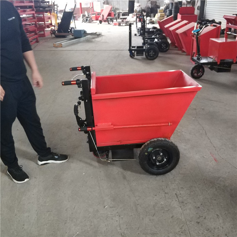 厂家直销工地手推三轮车工程翻斗小推车小型电动手推灰斗车
