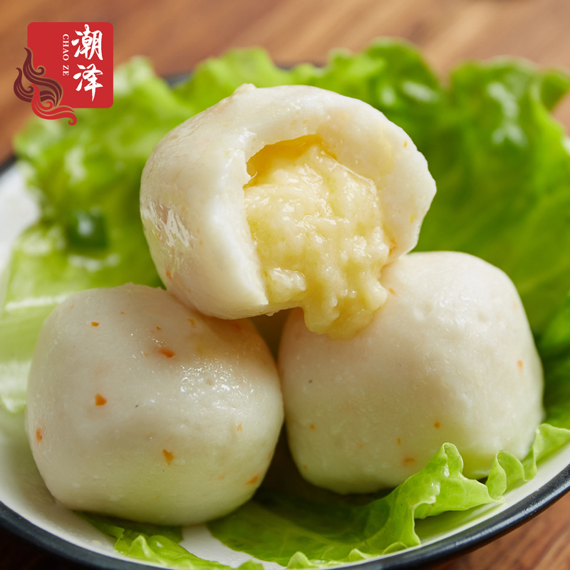 真意厂家直销火锅烧烤关东煮食材美味包心丸 浓香芝心丸200g批发