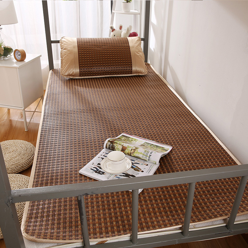 现货新款夏季可折叠学生藤席子 单人宿舍加厚凉席0.9米两件套