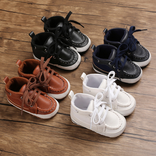 Spring and Autumn new style 0-1 year old baby toddler shoes, soft bottom baby shoes, lace-up casual walking shoes