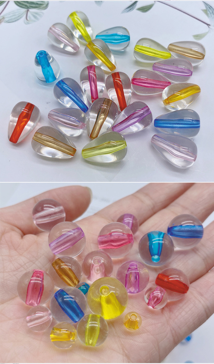 Beaded material through-hole core bead jewelry, hair rope necklace, acrylic round bead diy simple and easy accessory detail image 6