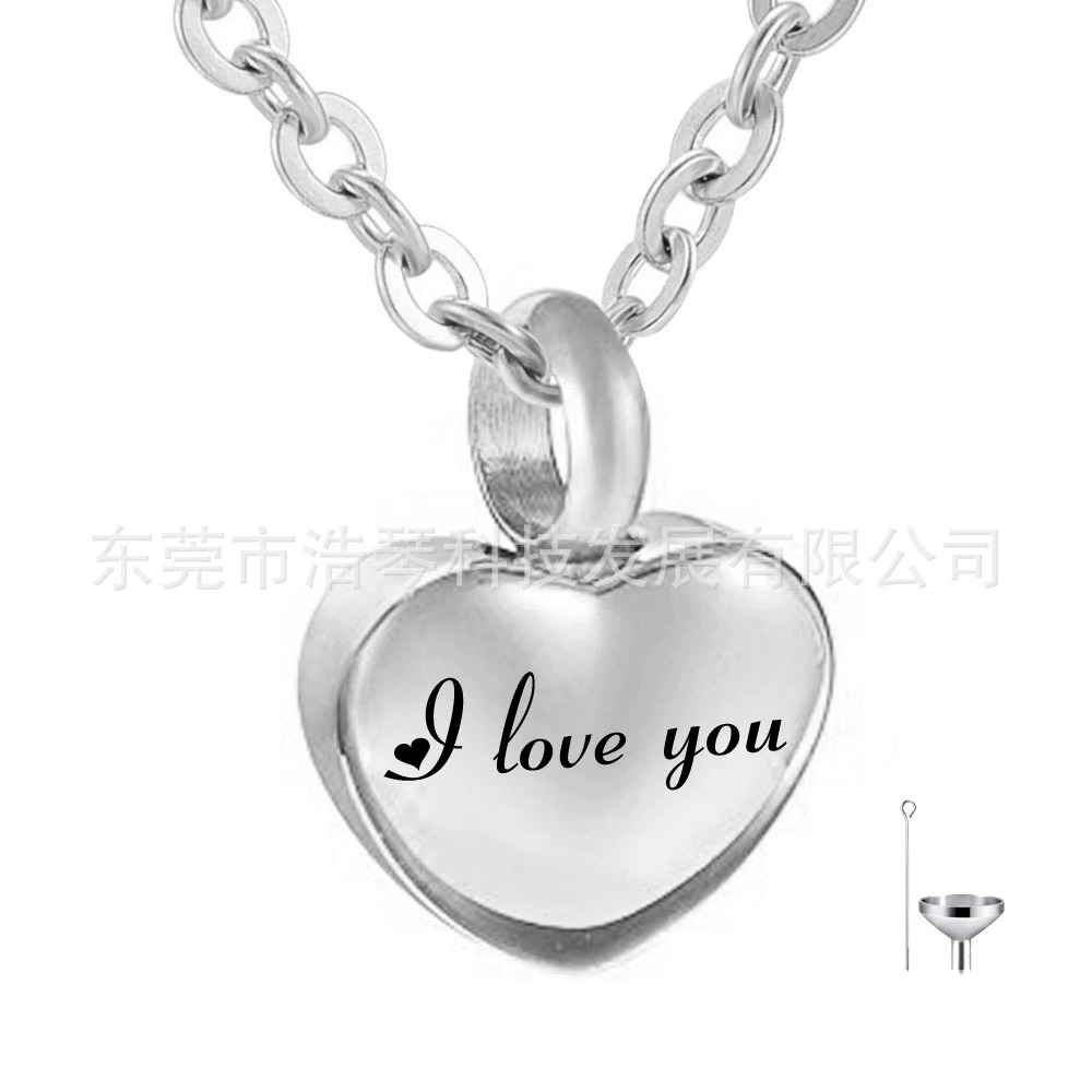 Титана стали ювелирные изделия европейских и американских горячих продавая нержавеющей стали Любовь cinerary шкатулка кулон памятные ПЭТ cinerary ожерелье флакон духов