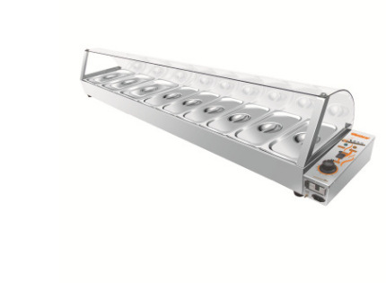 汇利VB-97电热热汤池9个保温汤池快餐热菜打菜盆售菜售饭台