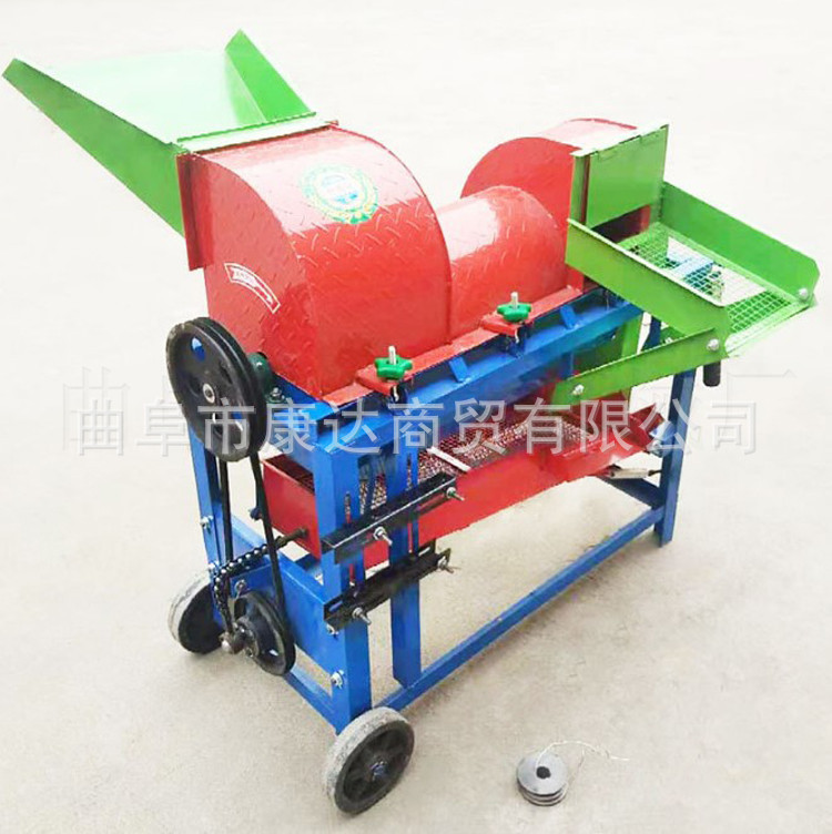 玉米小麦脱粒机 柴油机汽油机动力水稻谷子脱粒机 拖车款