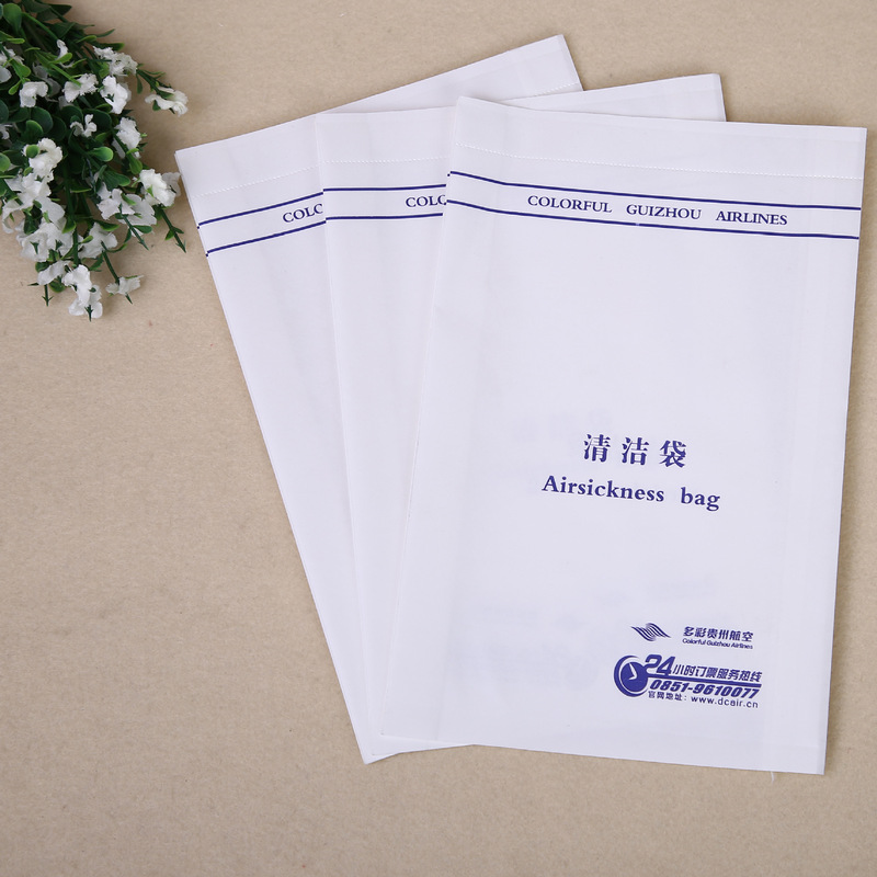 Wenzhou factory customized disposable paper bag aircraft cleaning bag motor car garbage bag vomiting bag taxi customized