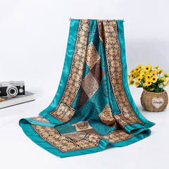 Spring and Autumn/Winter European and American Silk Square Scarf for Women, Middle-Aged Mothers, Extra Large, Versatile, Decorative Large Collar Scarf/Shawl