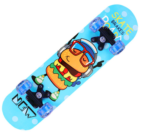 60CM Flash Wheel Kids Four-Wheeled Skateboard for 3-6 Year-Old Beginners Cartoon Dual-Turn Skateboard, Model 2406, Direct Supply from Manufacturer
