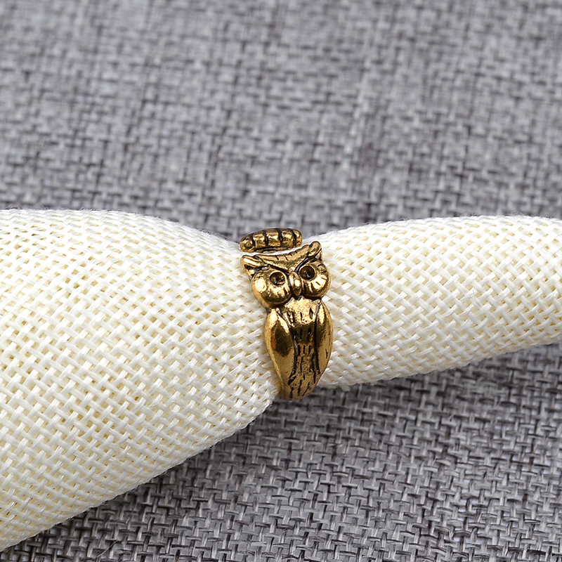 Hot Selling Animal Little Owl Opening Rings Nihaojewelry Fashion Retro Ring Tail Wholesale display picture 3