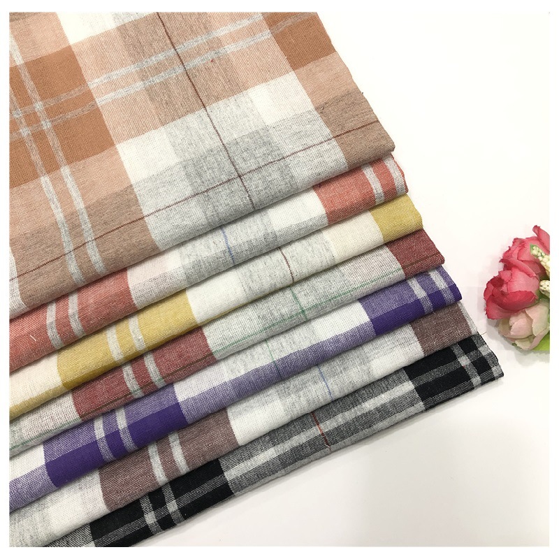 厂家供应 色织格子布 洗水棉大格子春款衬衫连衣裙面料 Y615