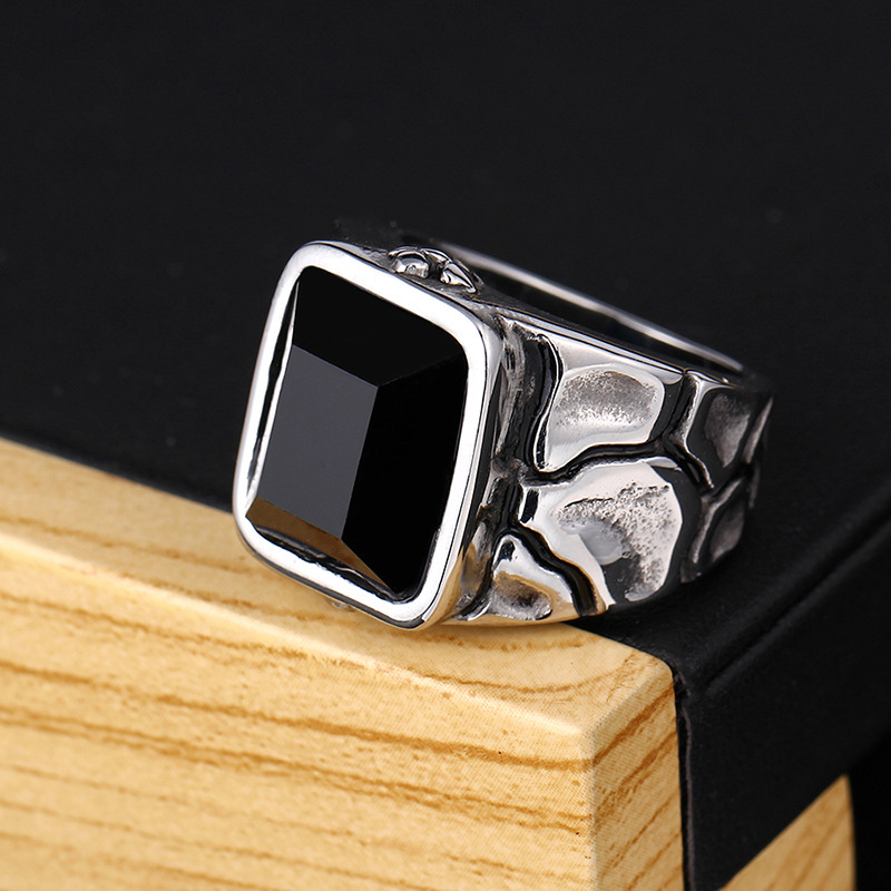 Titanium&Stainless Steel Fashion Geometric Ring(Steel color-8)Fine Jewelry NHIM1692-Steel-color-8