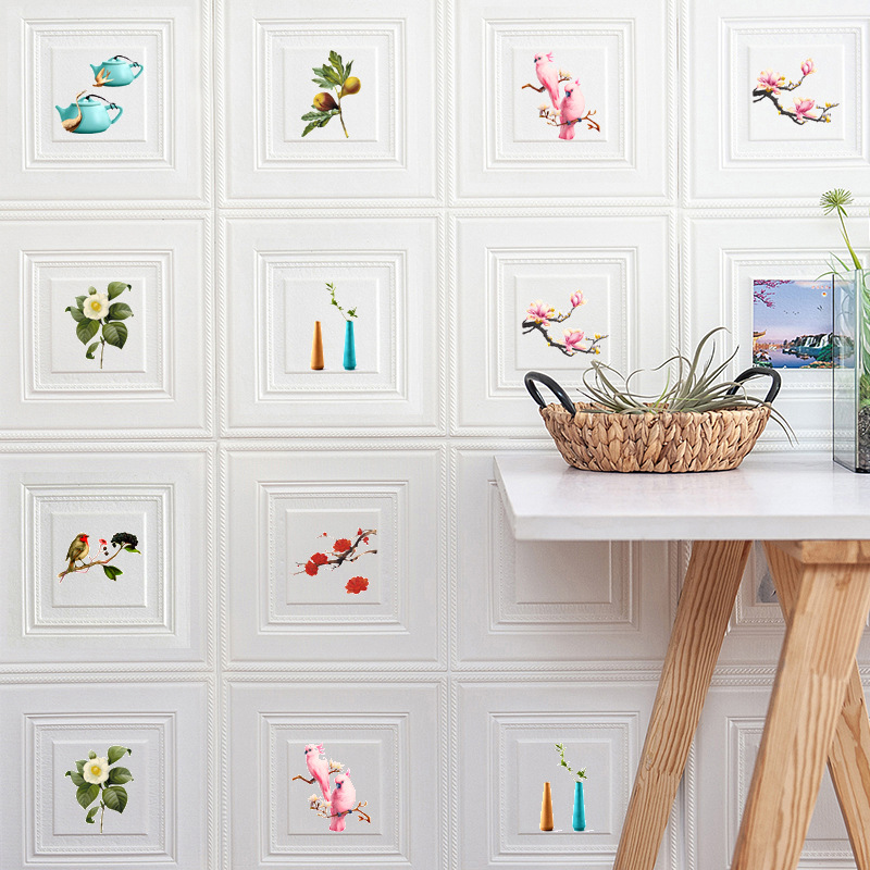 3d立体墙贴北欧风墙纸自粘客厅背景墙面卧室温馨装饰喷绘泡沫壁纸