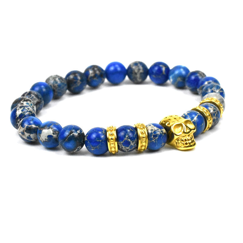 Fashion Skull Titanium Steel Beaded Bracelets 1 Piece